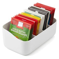 PAVSTINE seasoning packet organizer front view white 4 compartments