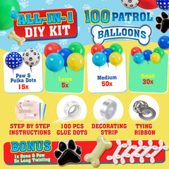Paw balloons 100 red blue yellow assortment image
