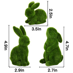 Pawliss Bunny Decor resin rabbit figurines proning squatting and standing poses set of 3