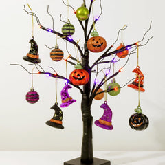 Pawliss Halloween Decor Black Tree 23 inch tall with 24 LED lights
