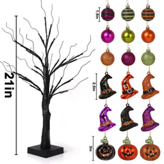 23 inch tall Christmas style Halloween tree with 24 LEDs