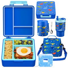 Pawtong lunch box set with bento box and 17OZ thermos