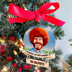 Bob Ross Ornament personalization option by PeachyApricot gift-ready packaging