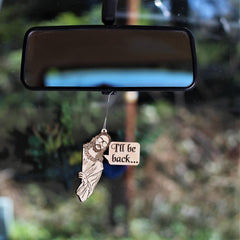 Peeking Christ meme wood ornament handmade in Pacific Northwest