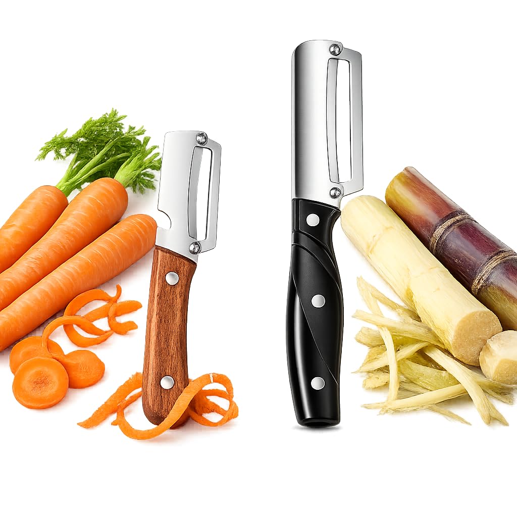 Two peelers 7.6 inch size with wooden handle in a two pack