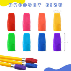 Erasers fit most standard pencils with chisel tips