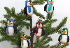 Set of penguin ornaments 1 3 5 for tree decor