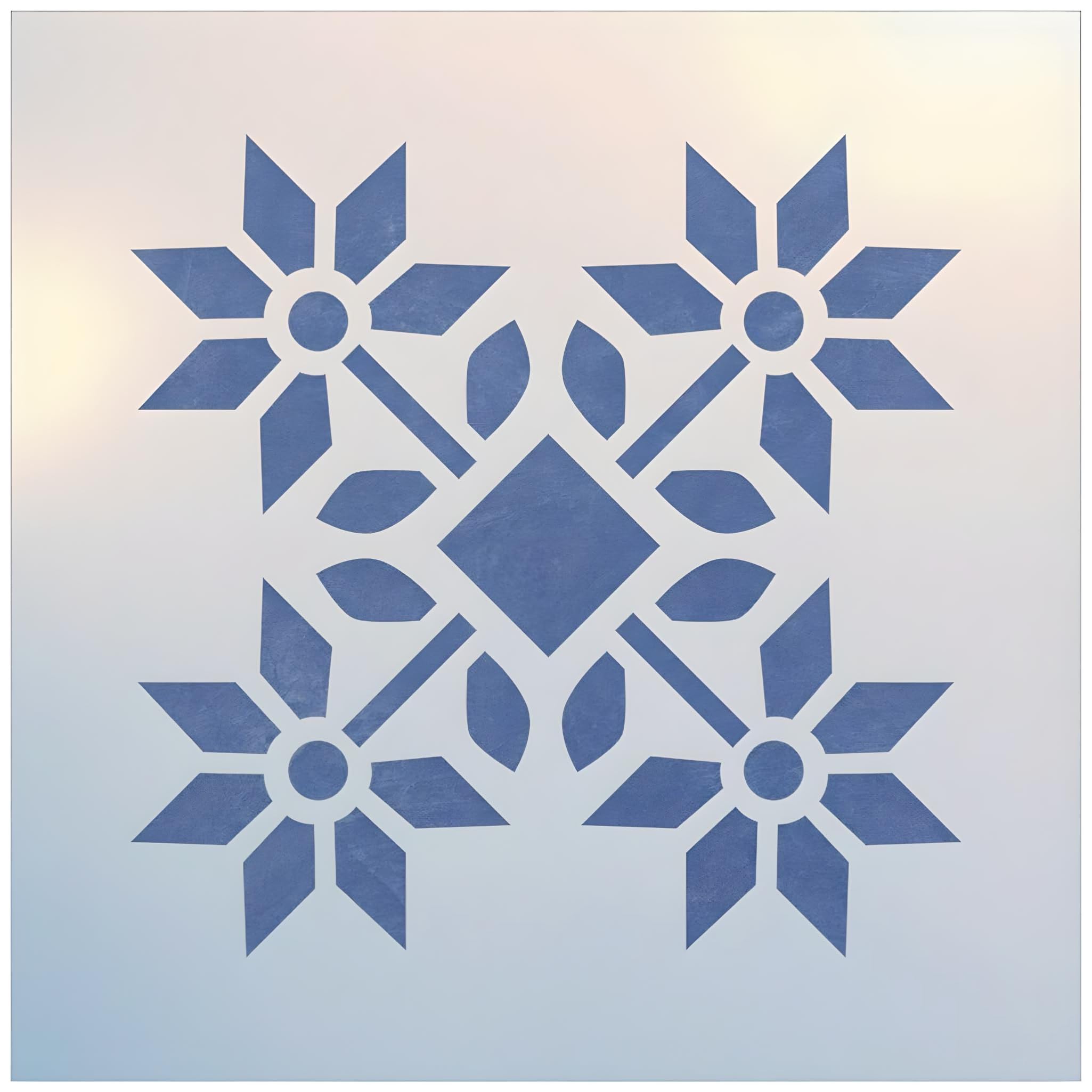 The Artful Stencil Peony Block Quilt Stencil 6x6