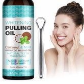 Peppermint coconut oil pulling mouthwash product