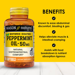 Peppermint Oil softgels 50 mg bottle label Mason Natural