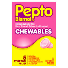 Pepto Bismol Chewable Tablets package 30 count