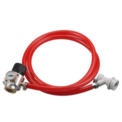 PERA soda gas regulator Tr21.4 with 5ft red gas hose and ball lock disconnect