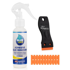 Perco Glue Off Adhesive Sticker Remover bottle with precision nozzle