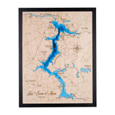 Personalized 3D Coeur D Alene Wood Map front view