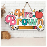 Personalized 3D Teacher Door Hanger product image