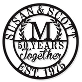 Personalized 50th wedding anniversary metal gifts sign with names