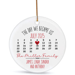 Personalized Adoption Ornament with customizable names and date