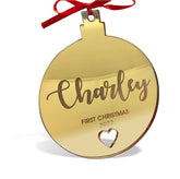 Personalized baby's first christmas ornament acrylic finish