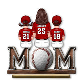 Personalized baseball mom wooden plaque front view