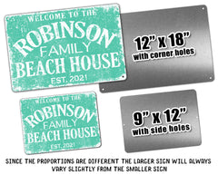 Personalized beach house sign 12x18 with established date