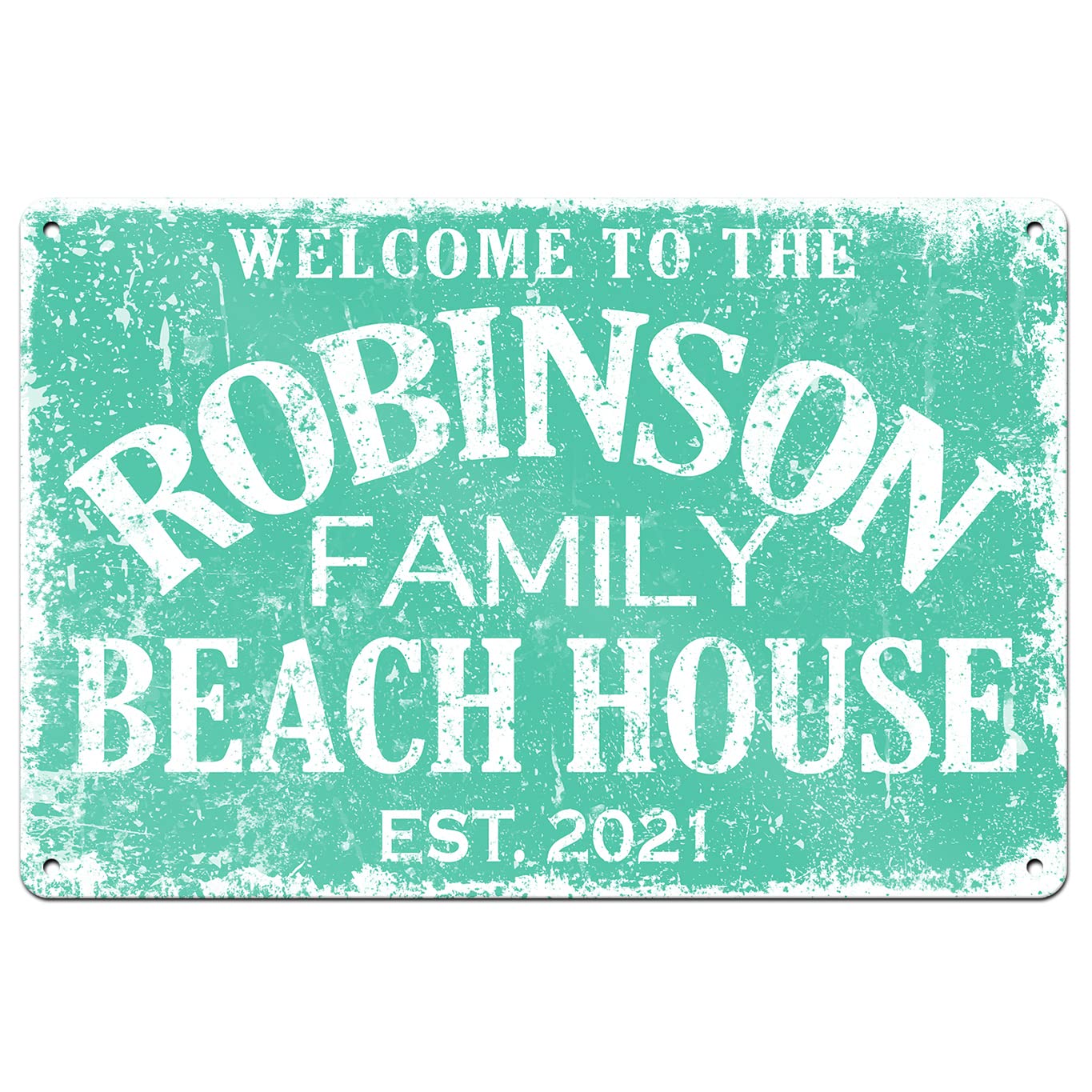Personalized beach house sign 9x12 with custom name