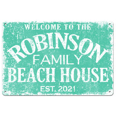 Personalized beach house sign 9x12 with custom name