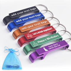 Personalized bottle opener keychains with laser engraving