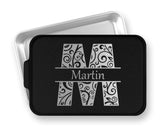 Teal 9x13 personalized cake pan with lid