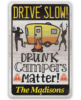 Personalized camping sign 8x12 aluminum indoor outdoor epoxy ink