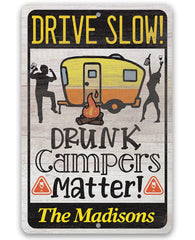 Personalized camping sign 8x12 aluminum indoor outdoor epoxy ink