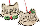 Personalized Cat Christmas Ornament 2025 wooden keepsake