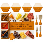 Personalized Charcuterie Board with marble and acacia wood