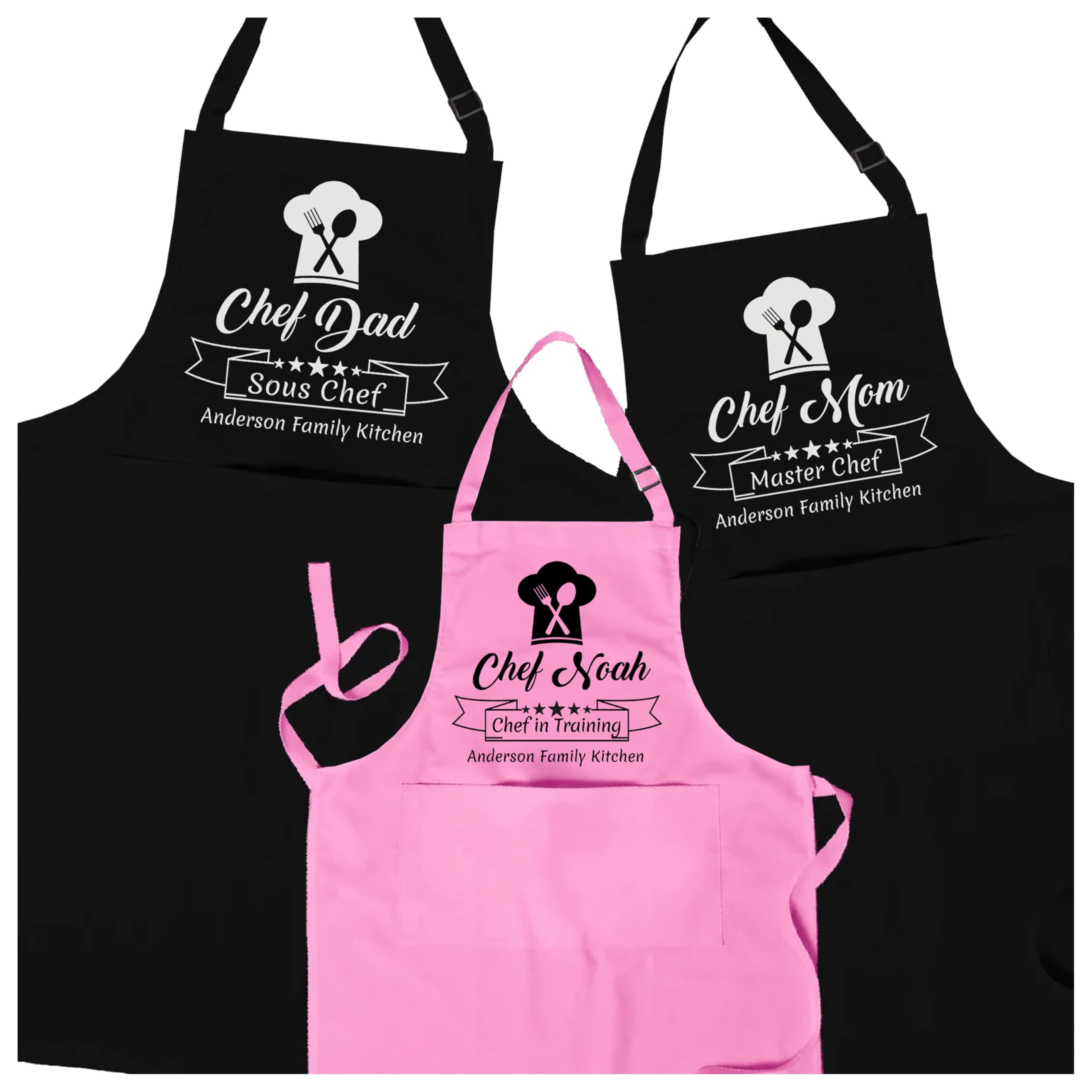 Personalized Chef Apron front pocket and adjustable ties