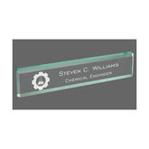 Personalized Chemical Engineer Name Plate on Jade Glass with mirrored back engraving
