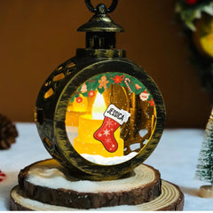 Personalized Christmas lantern showing family names for up to 10 members