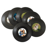 Personalized coasters vinyl record set6 with custom photo