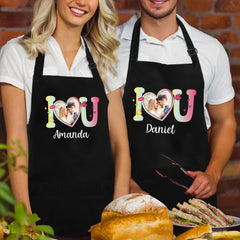 personalized couple gift apron with two large pockets