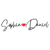 Personalized couple names heart metal sign layout with two names