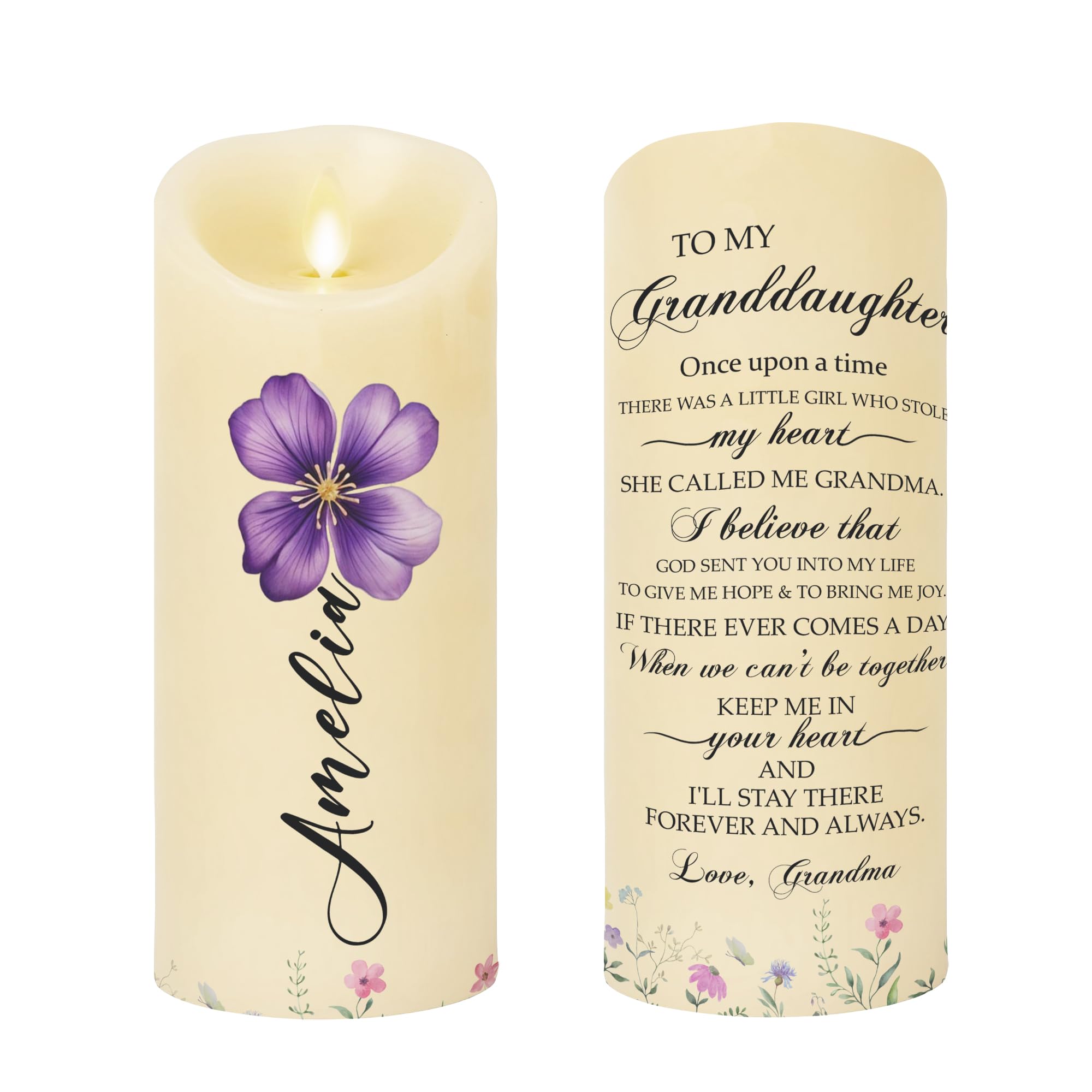 Main image of Personalized Custom LED Daughter Granddaughter Candle