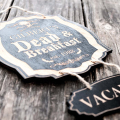 Black Halloween door sign for wall decor