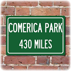Comerica Park highway distance sign replica aluminum UV resistant