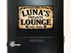 Personalized dog name sign aluminum rust free indoor outdoor