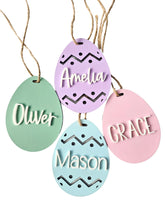 Personalized Easter Basket Name Tags birch plywood with white acrylic name