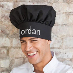 Unisex chef hat for men women and kids with custom text embroidery