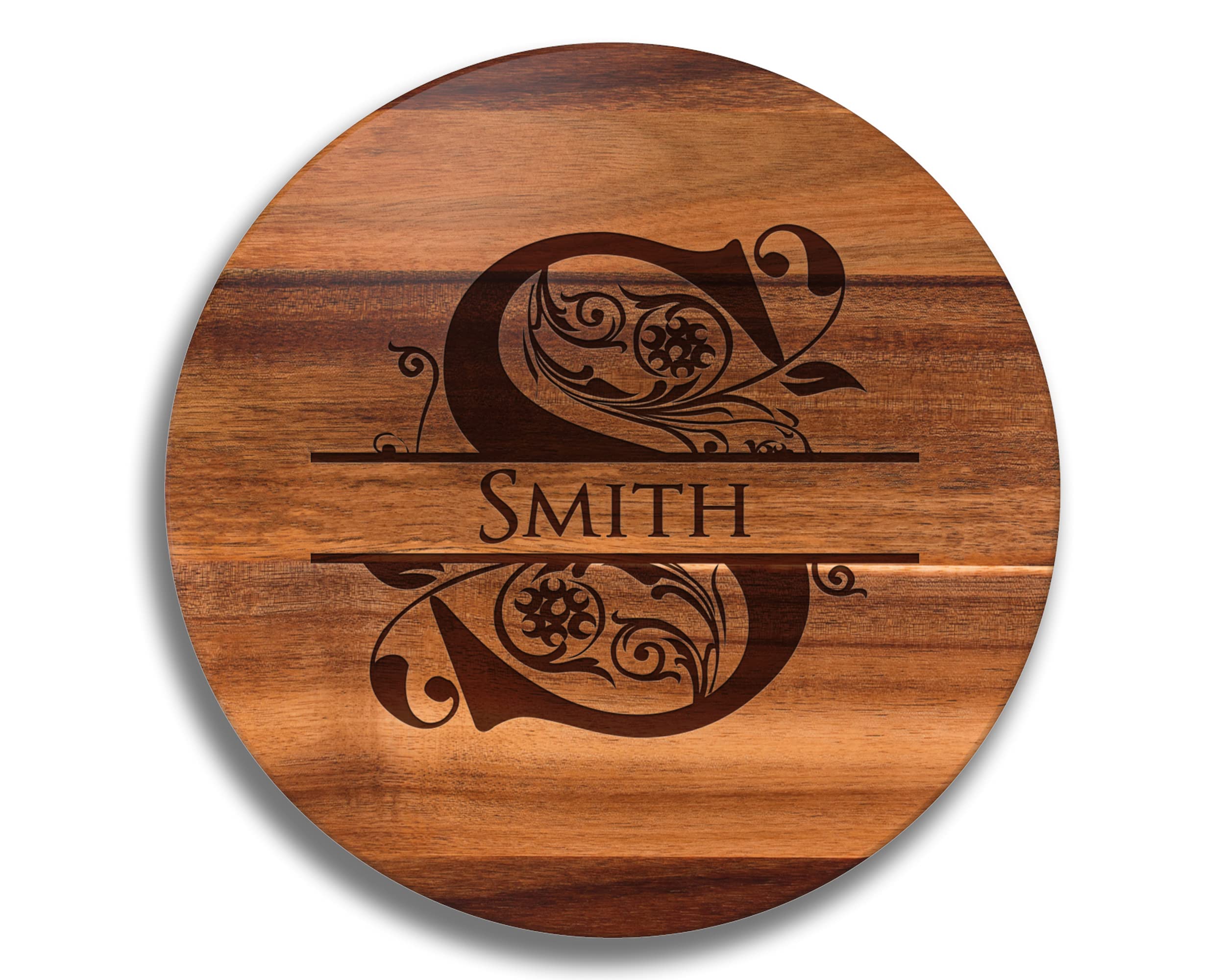 Personalized Engraved Acacia Wood Lazy Susan 18 inch diameter