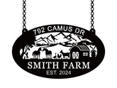 Personalized family name metal signs front view