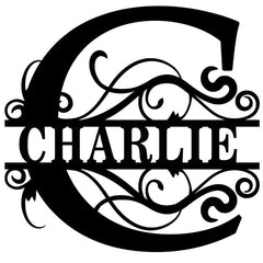 Personalized Family Name Sign metal monogram on wall