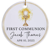 Personalized first communion ornament boy name date