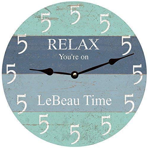 Front view of Personalized Five O'Clock Beach Clock