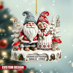 Personalized flat acrylic ornament customizable gift for couples